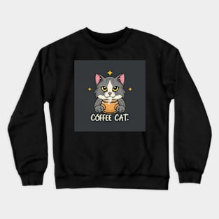 Black coffee cat Crewneck Sweatshirt